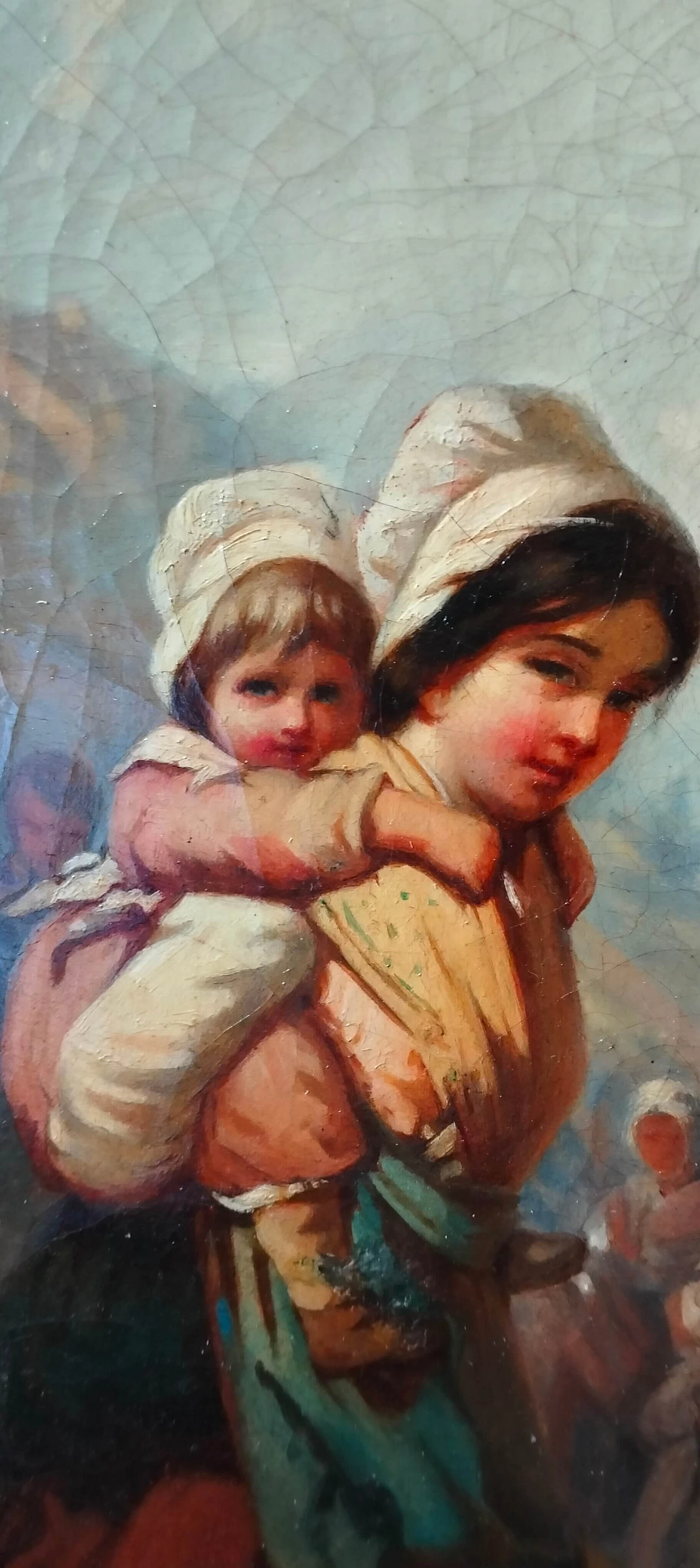 Dipinto francese di scena pastorale, fine '800 5