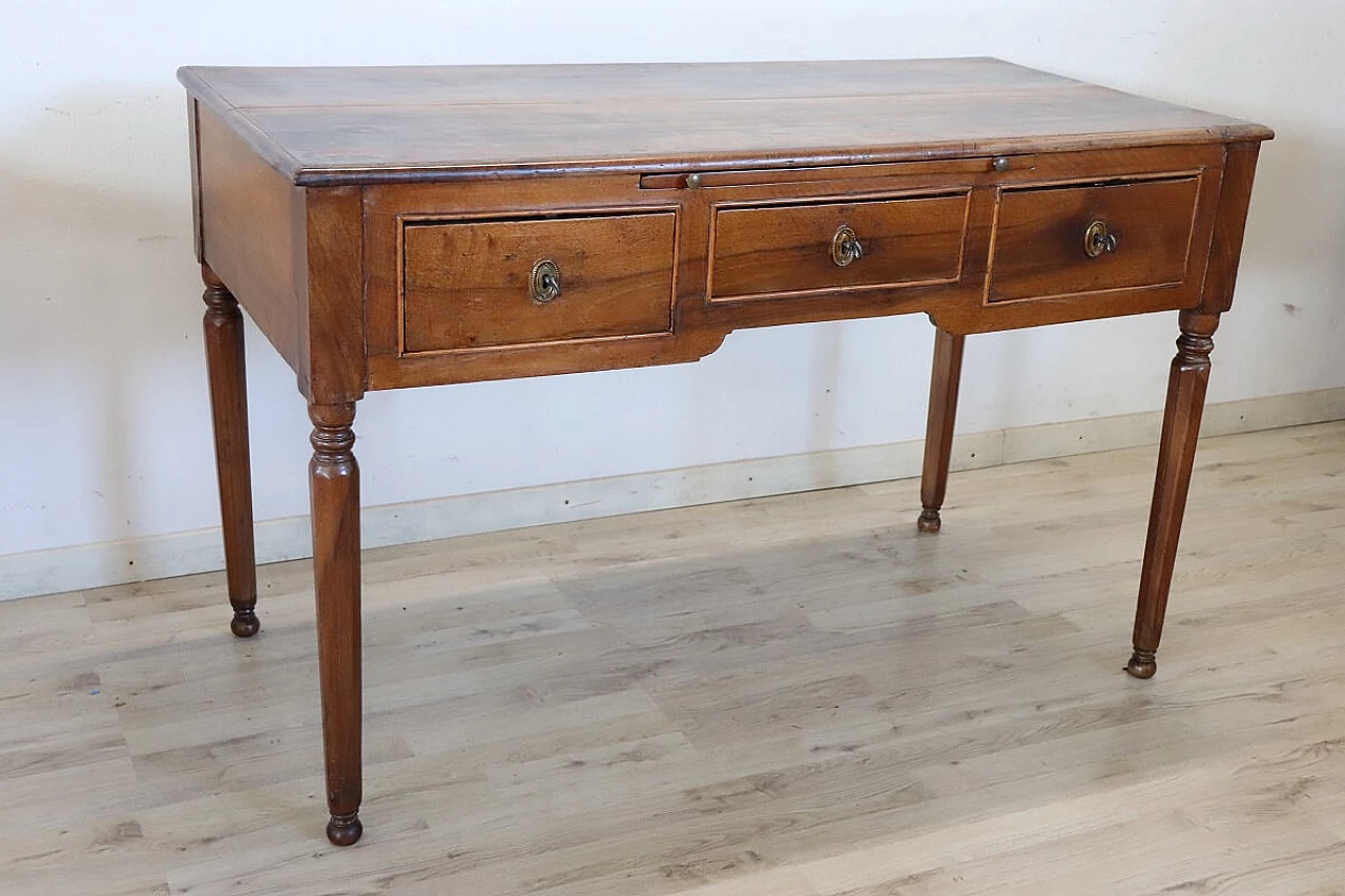 Louis XVI solid walnut writing desk, 18th century 3