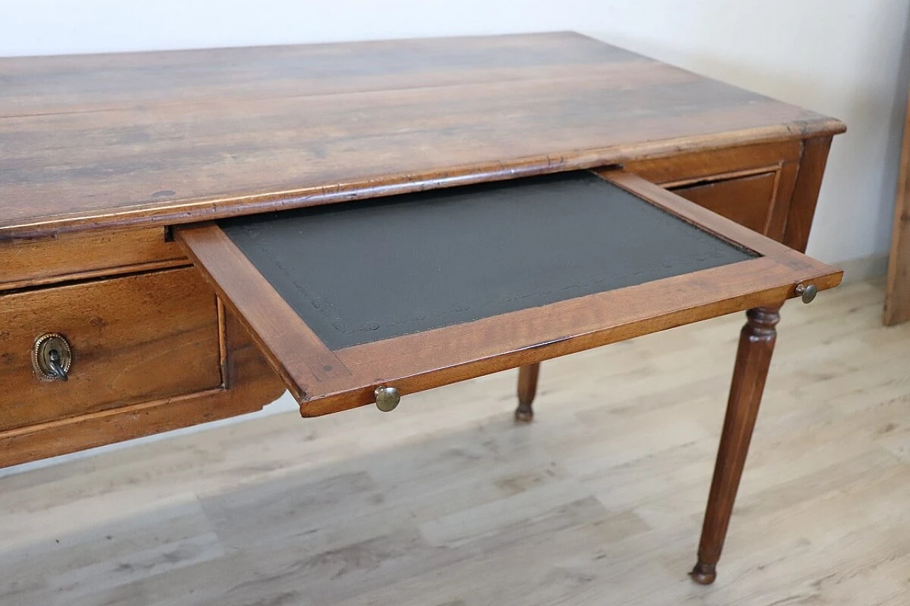 Louis XVI solid walnut writing desk, 18th century 5