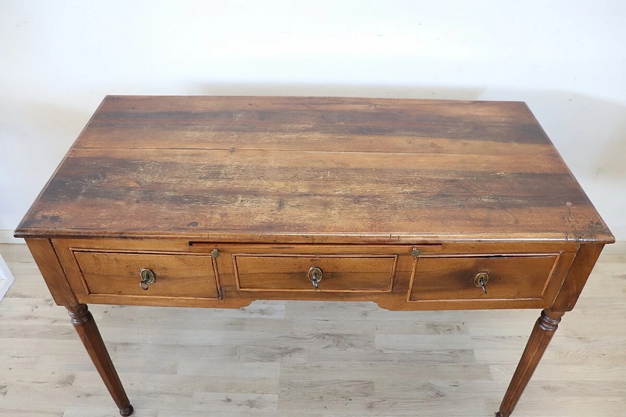 Louis XVI solid walnut writing desk, 18th century 6