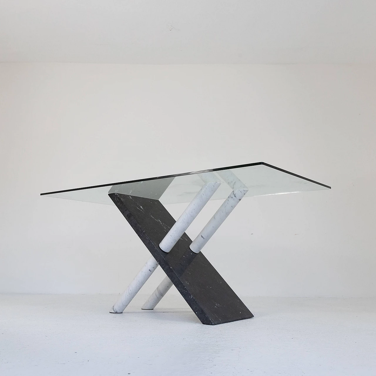Marble and glass table by Cattelan, 1980s 2