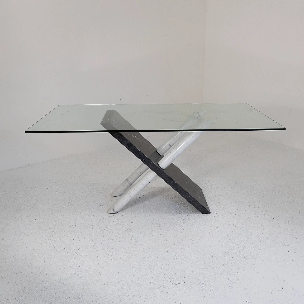 Marble and glass table by Cattelan, 1980s 3