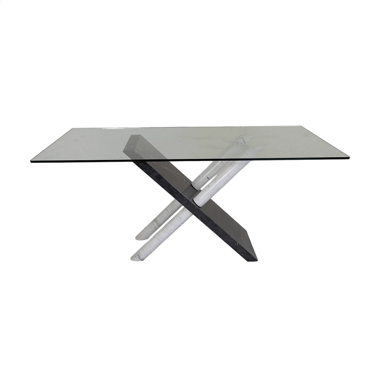 Marble and glass table by Cattelan, 1980s 10