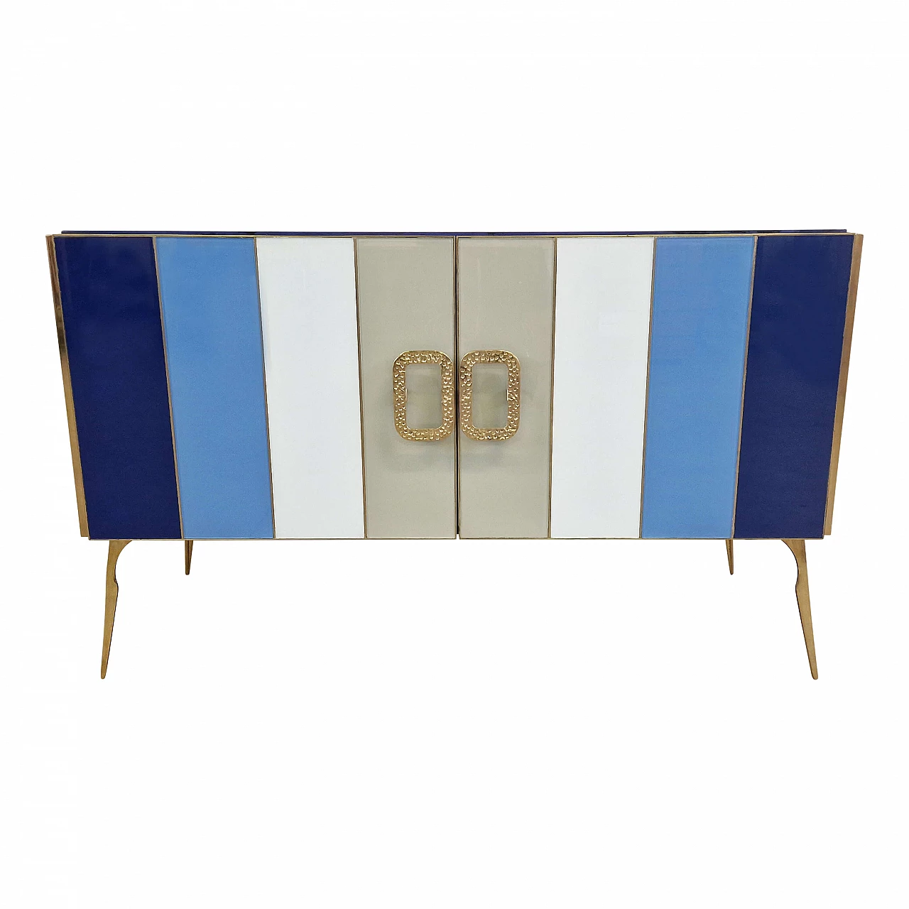Credenza a due ante rivestita in vetro di Murano, anni '90 5