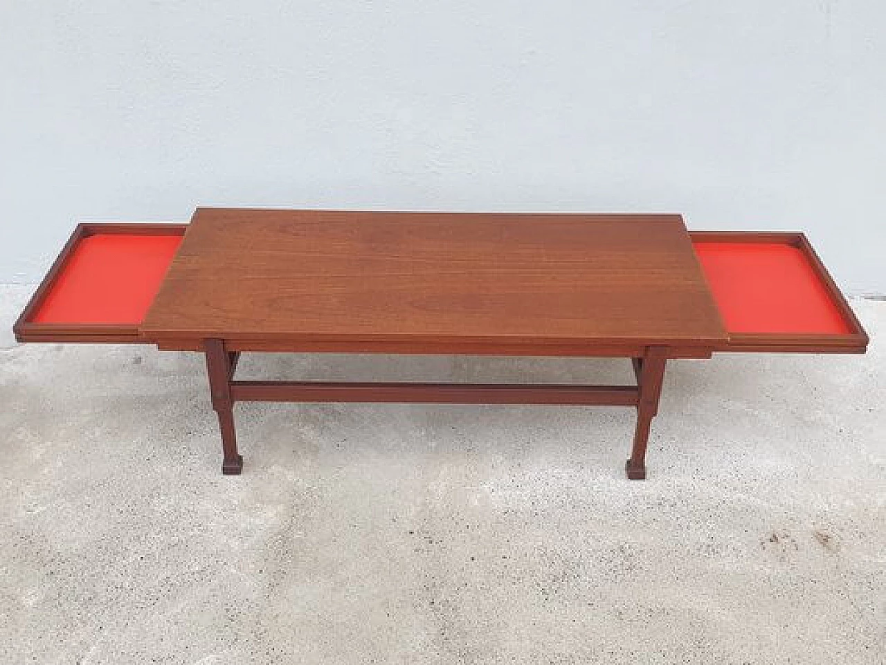 Teak coffee table with drawers, 1960s 2