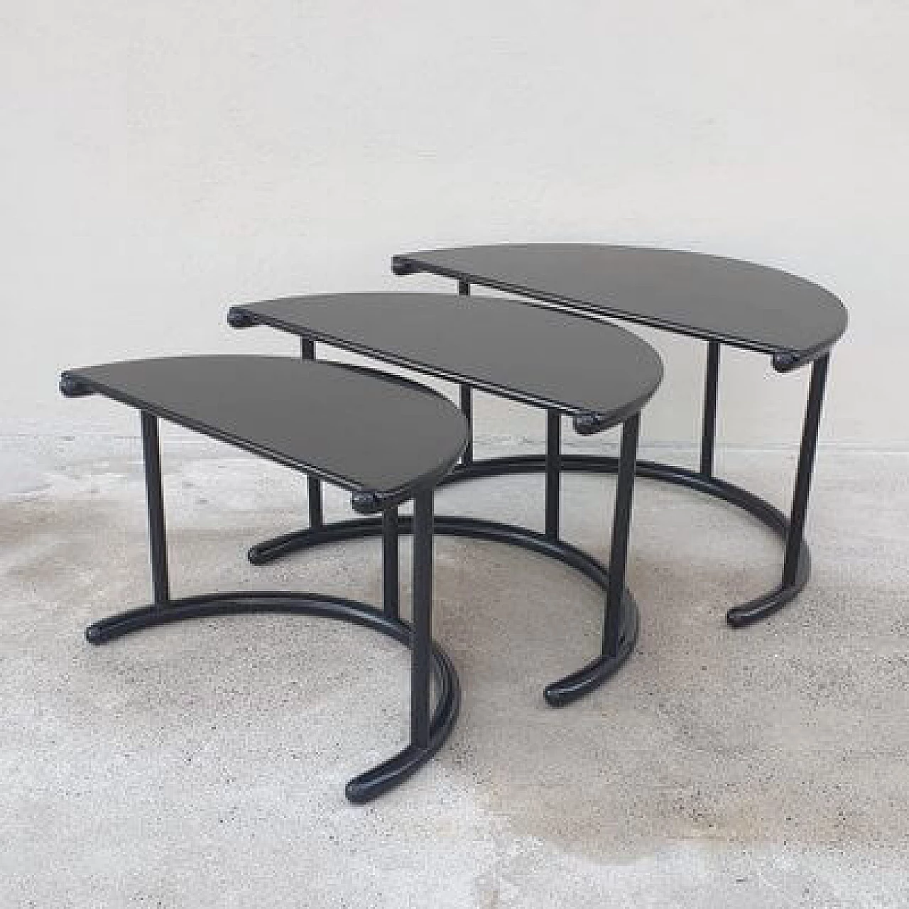 3 Tria coffee tables by Gianfranco Frattini for Acerbis, 1985 1