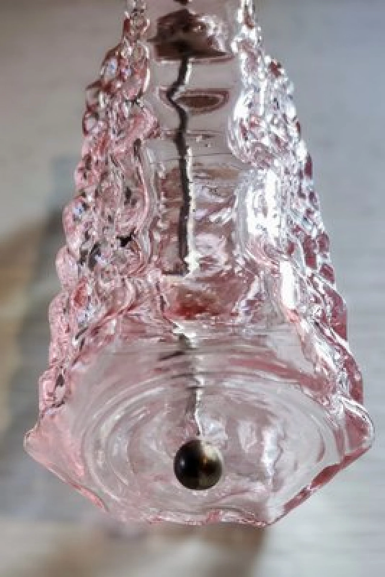 Lampadario in vetro di Murano sfaccettato e acciaio cromato, anni '70 6