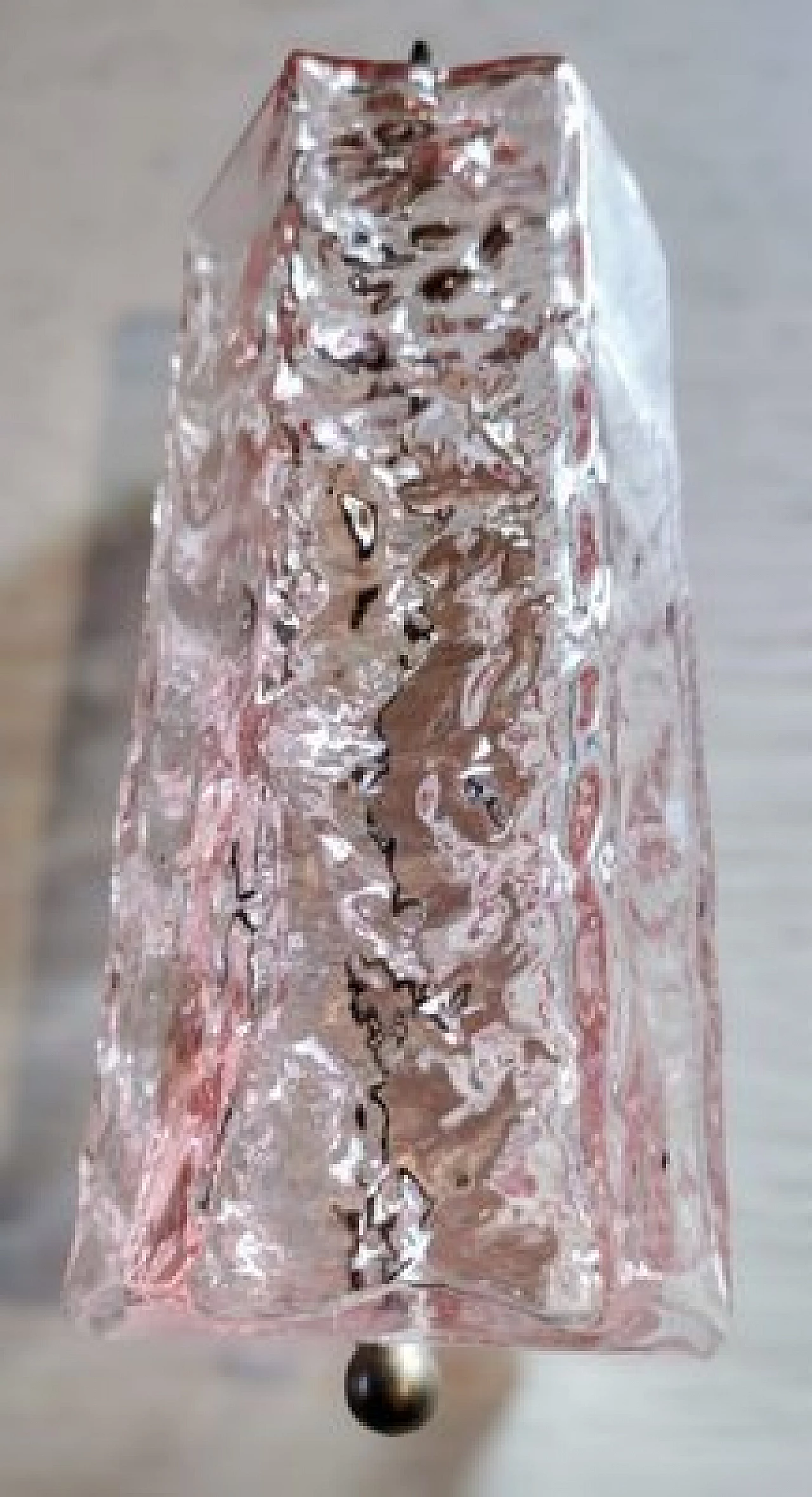 Lampadario in vetro di Murano sfaccettato e acciaio cromato, anni '70 10