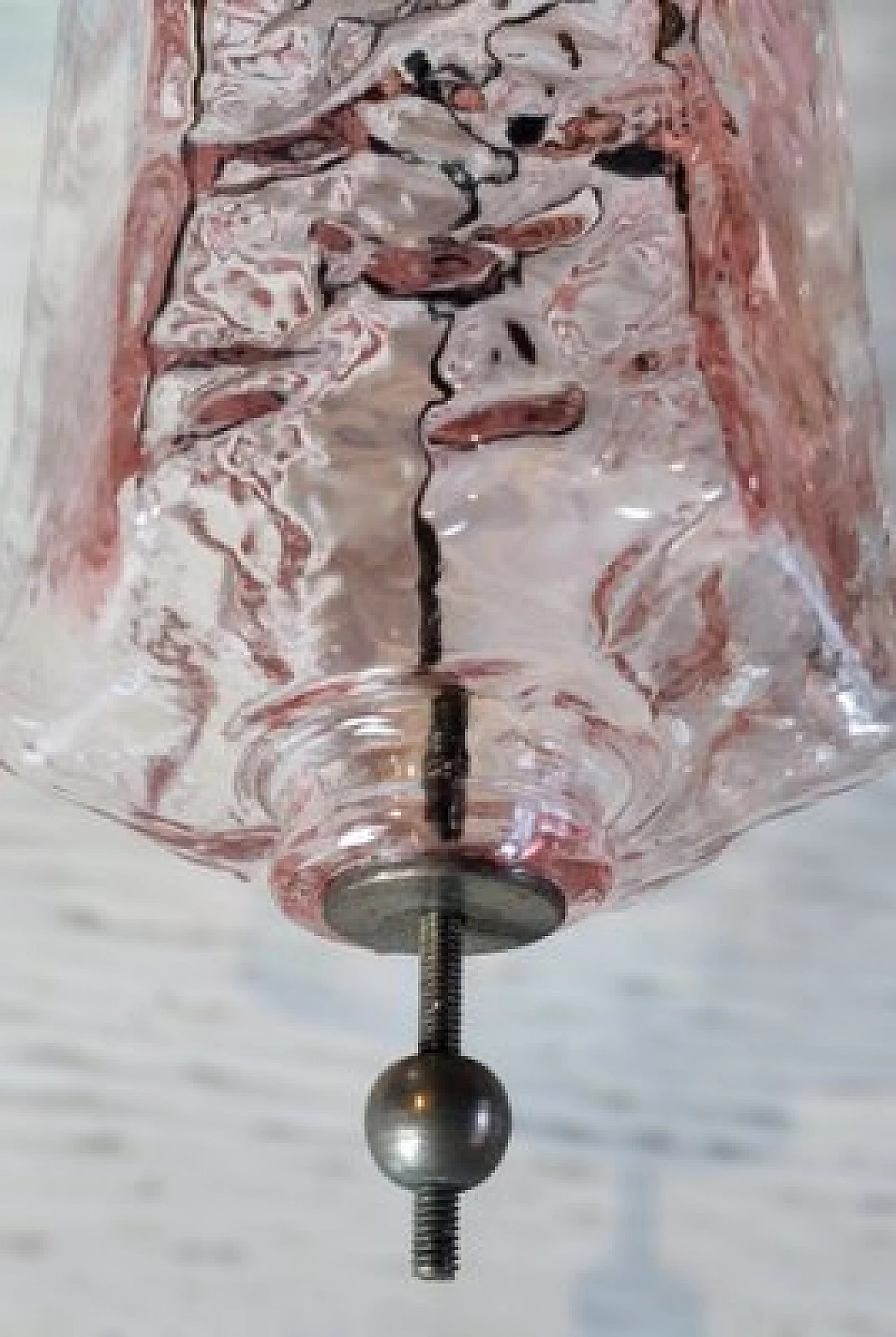 Lampadario in vetro di Murano sfaccettato e acciaio cromato, anni '70 29