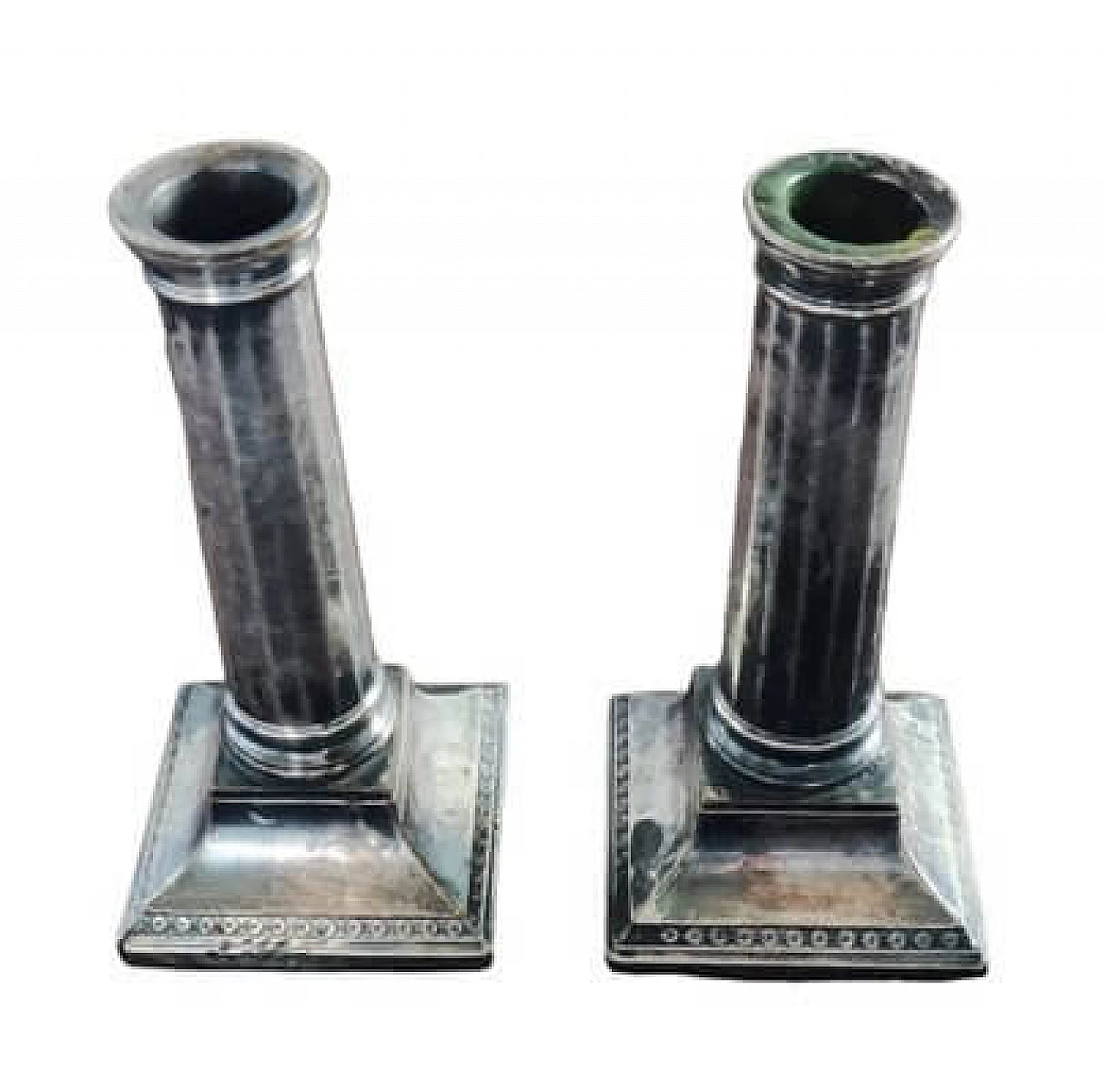 Pair of silver-plated Empire candelabra, 19th century 1