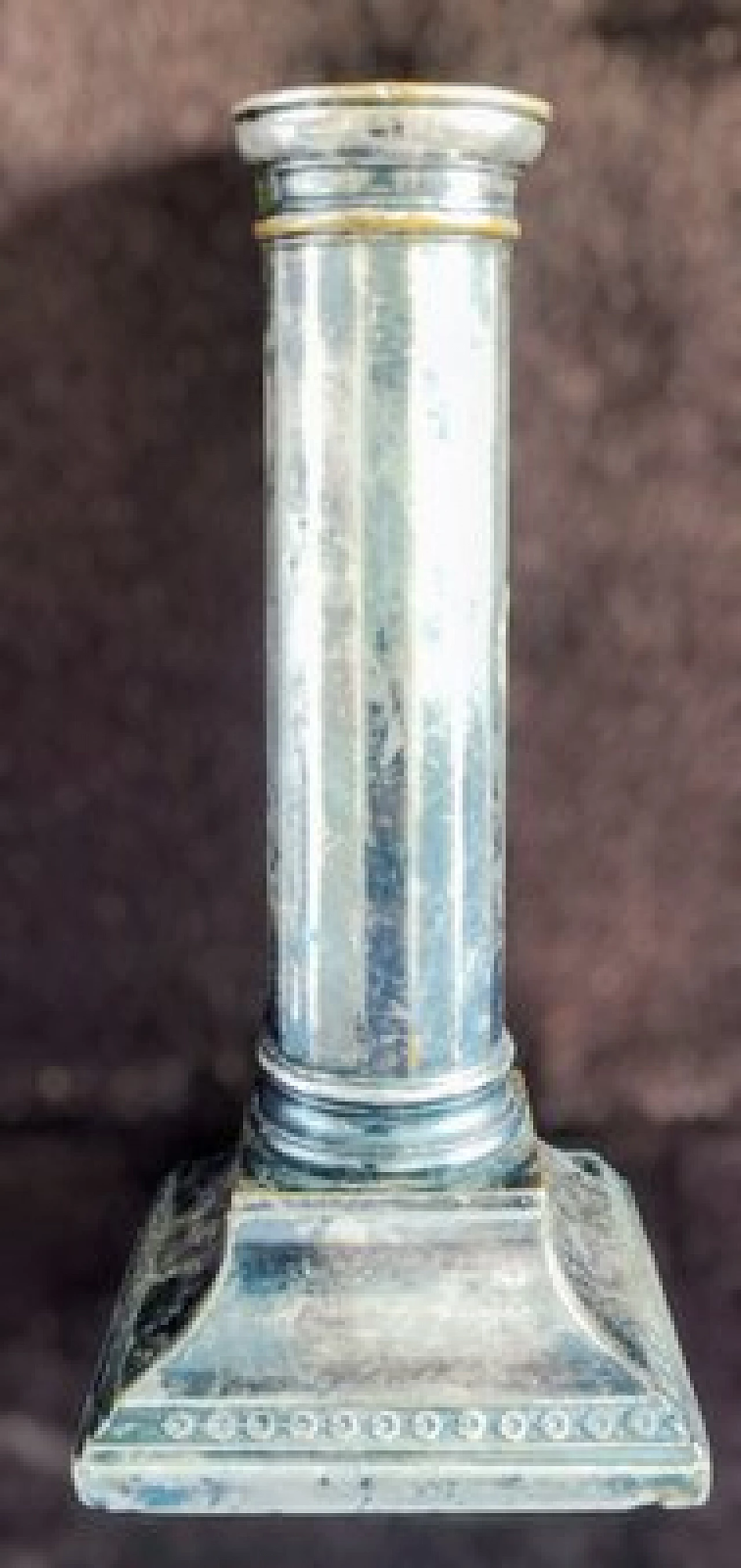 Coppia di candelabri Impero placcati in argento, '800 7