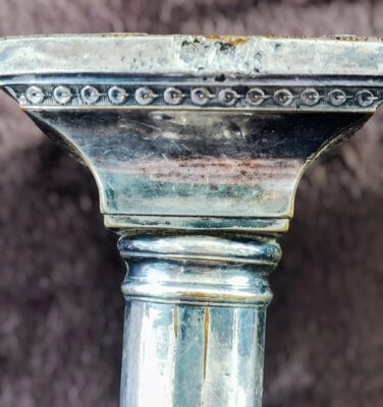 Coppia di candelabri Impero placcati in argento, '800 8