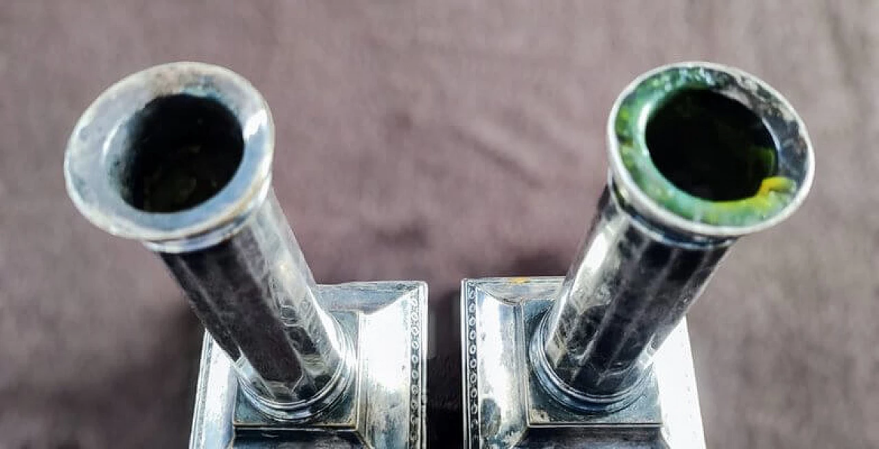 Pair of silver-plated Empire candelabra, 19th century 10