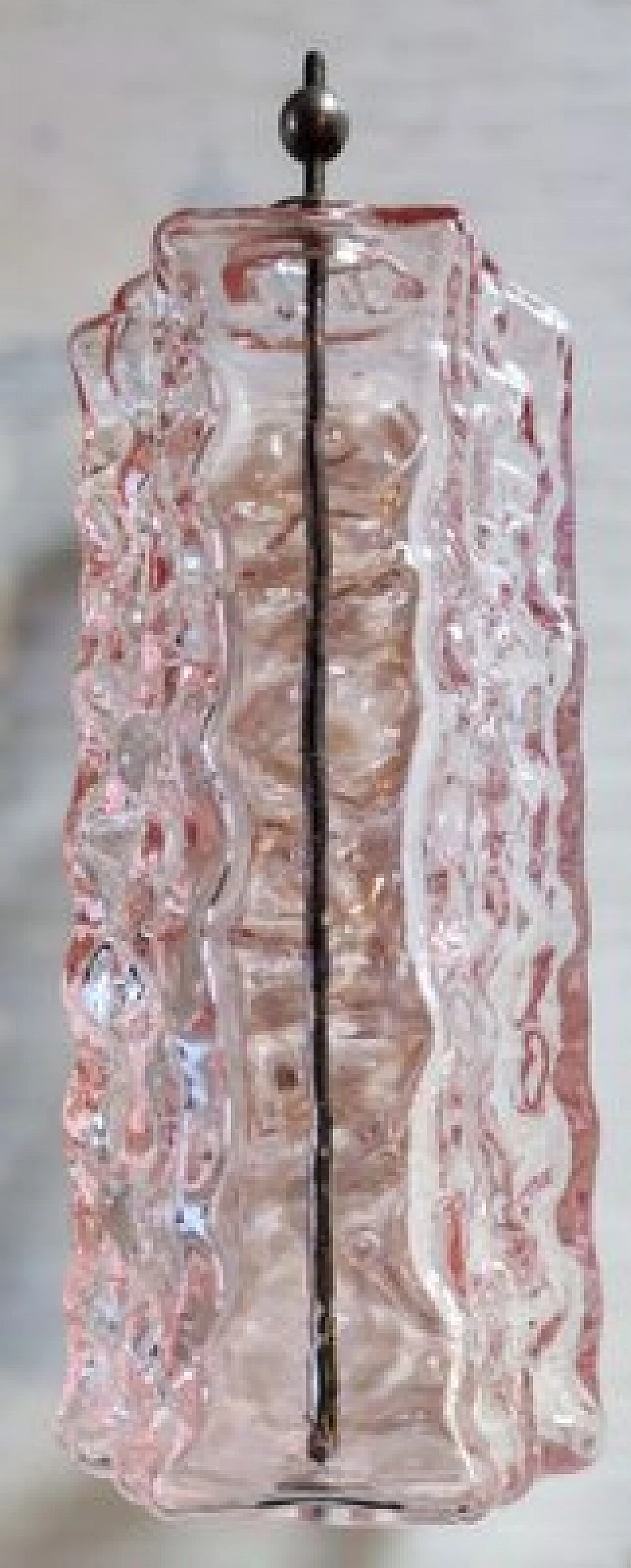 Lampadario in vetro di Murano sfaccettato e acciaio cromato, anni '70 60
