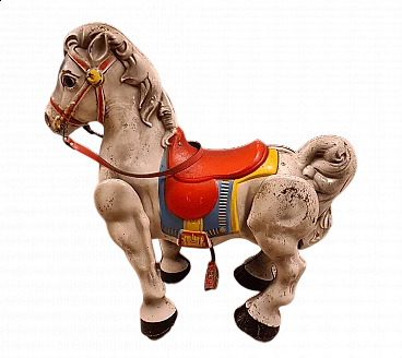 Cavallo giocattolo a pressione Mobo Bronco di D. Sebel & Co, anni '50