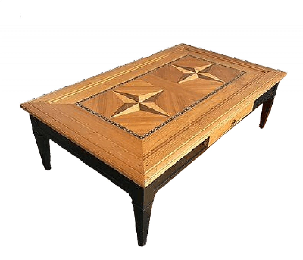 Tavolino stile Direttorio in legno con intarsio di Richelieu, anni '90 13