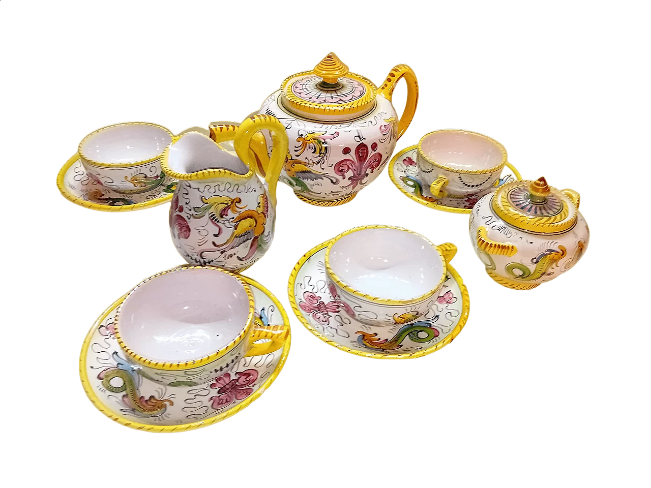 Tuscan majolica tea service for Macy's, 1950s 16