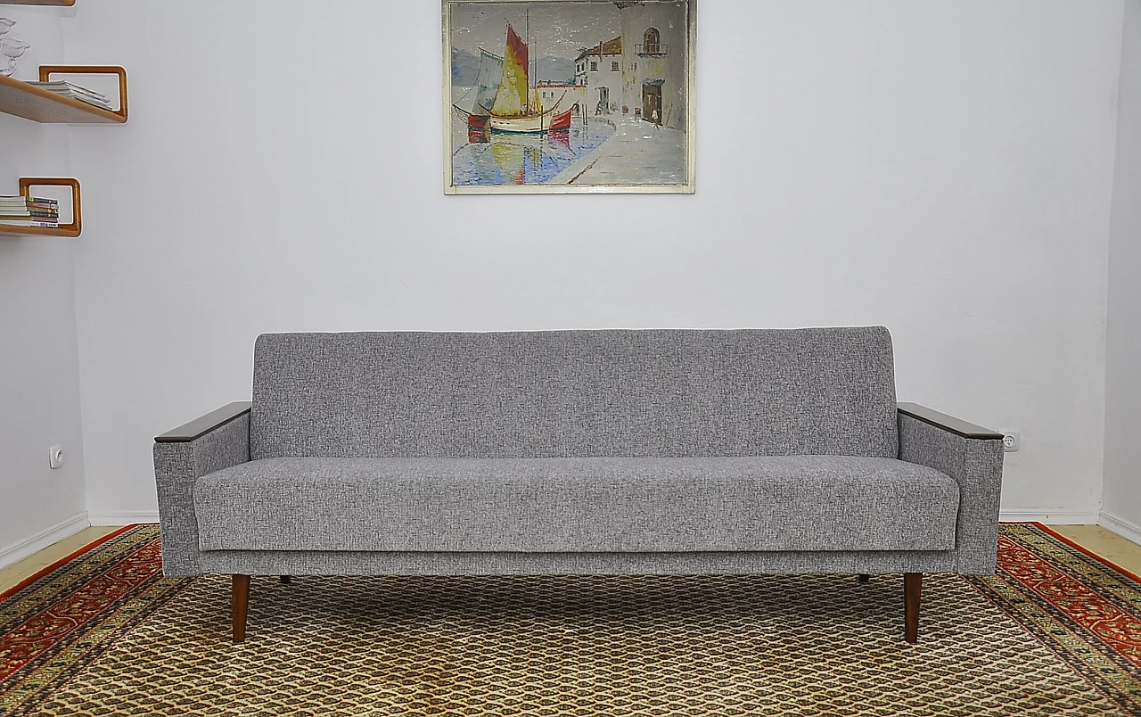 Scandinavian style folding sofa bed, 1960s 2