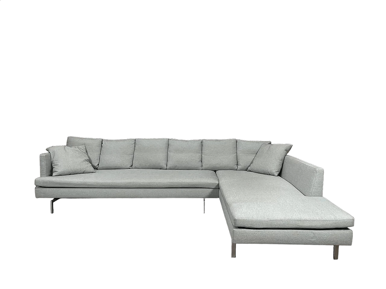 Stricto Sensu sofa in light grey fabric by Didier Gómez for Ligne Roset 10