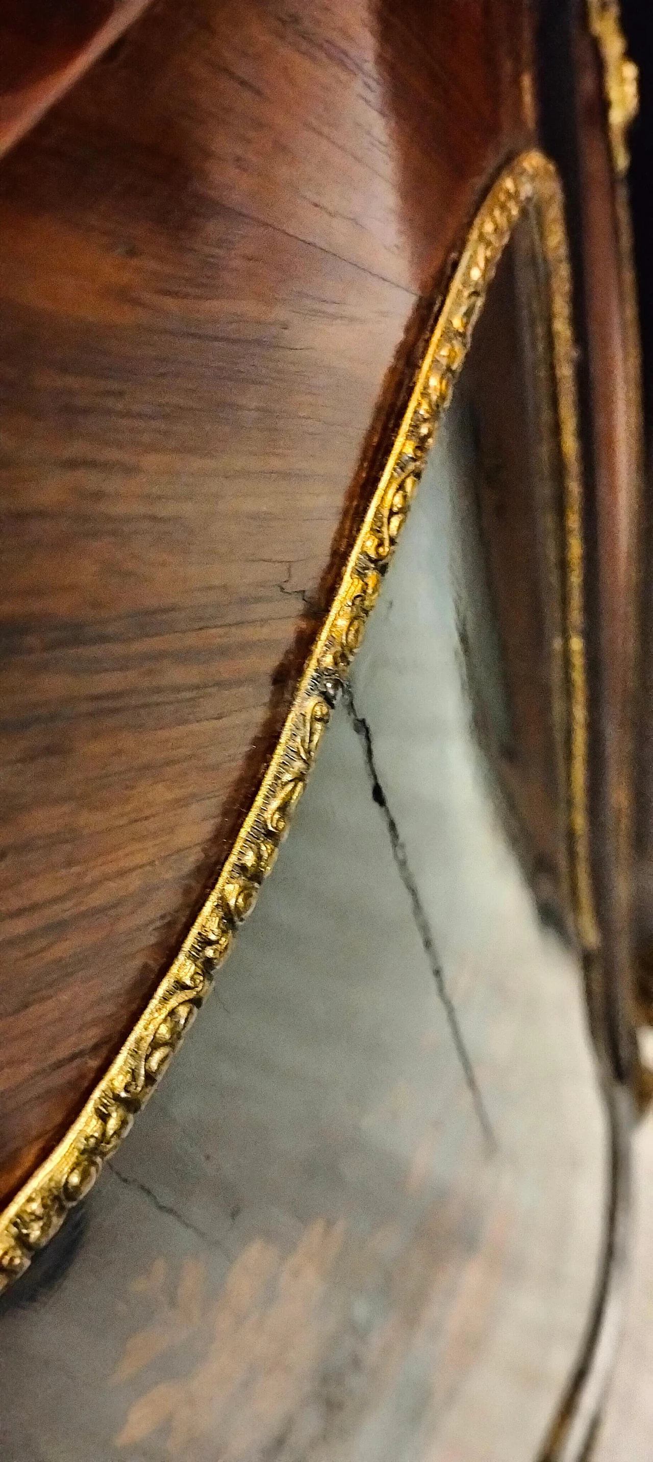 Coppia di angoliere Napoleone III in legno di rosa, ebano e marmo, '800 3