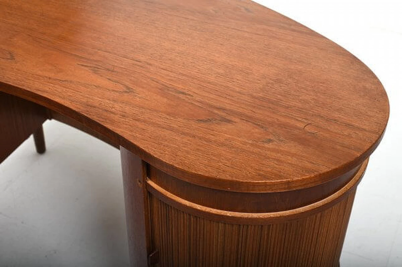 Kidney 54 teak desk by Feldballes Møbelfabrik, 1950s 10