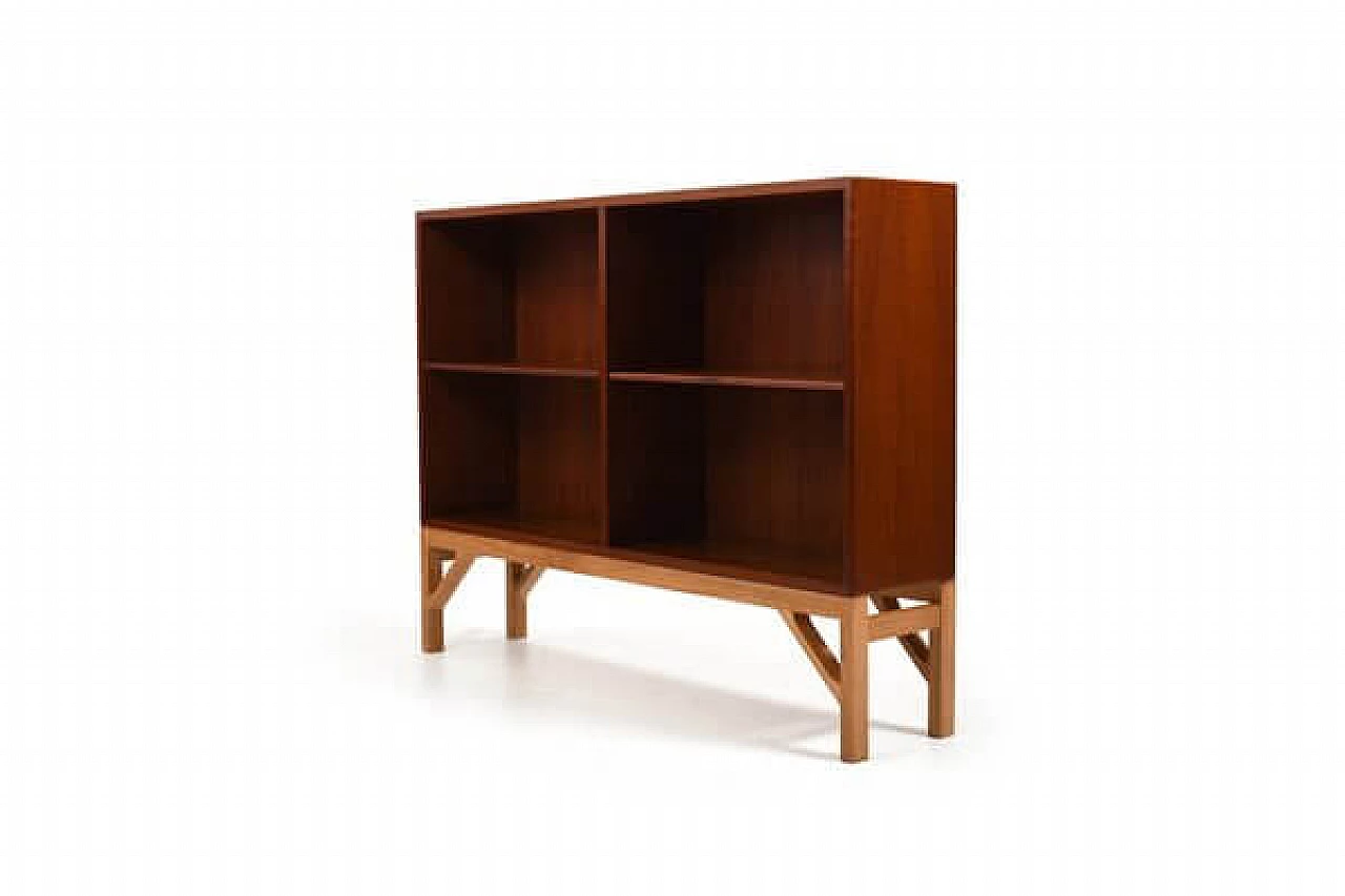 Teak bookcase with solid oak base by Børge Mogensen for FDB Møbler, 1960s 3