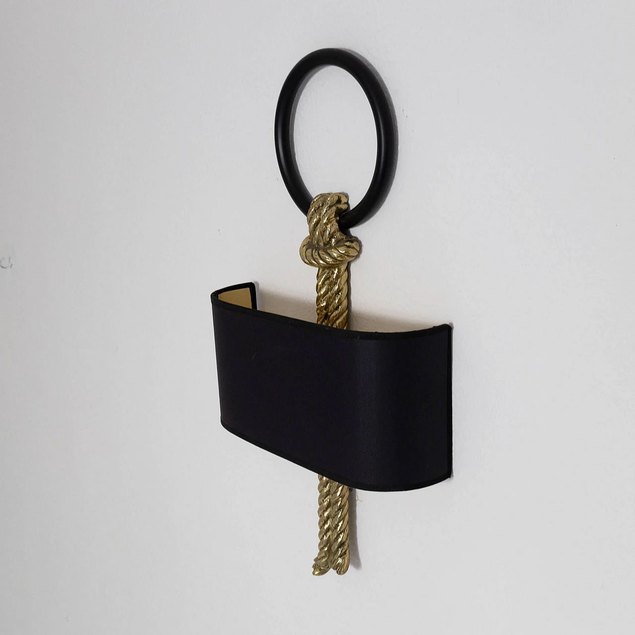 Coppia di applique in ottone e tessuto di Banci per Gucci, anni '70 6