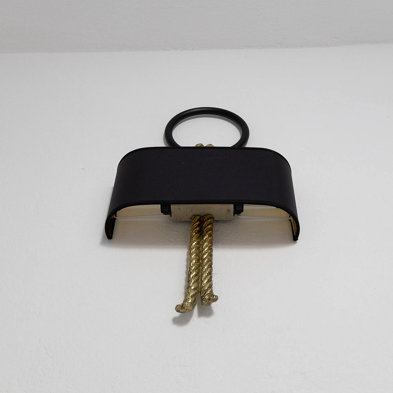 Coppia di applique in ottone e tessuto di Banci per Gucci, anni '70 8