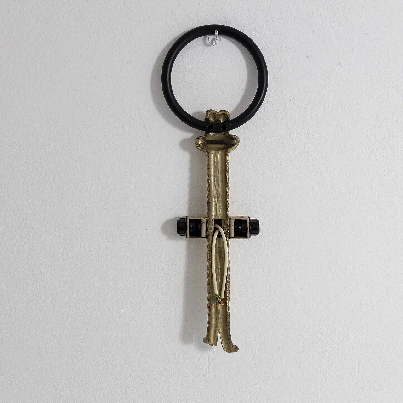 Coppia di applique in ottone e tessuto di Banci per Gucci, anni '70 12