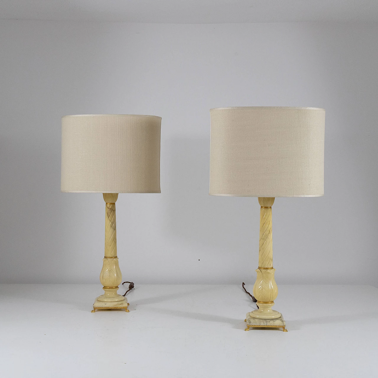 Pair of Volterra alabaster table lamps, 1970s 1