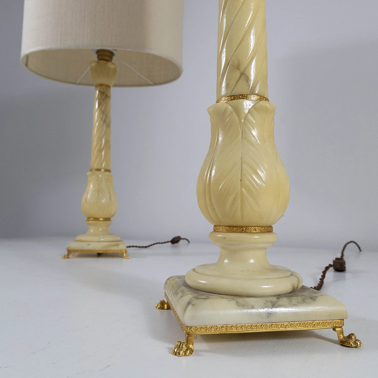 Pair of Volterra alabaster table lamps, 1970s 6