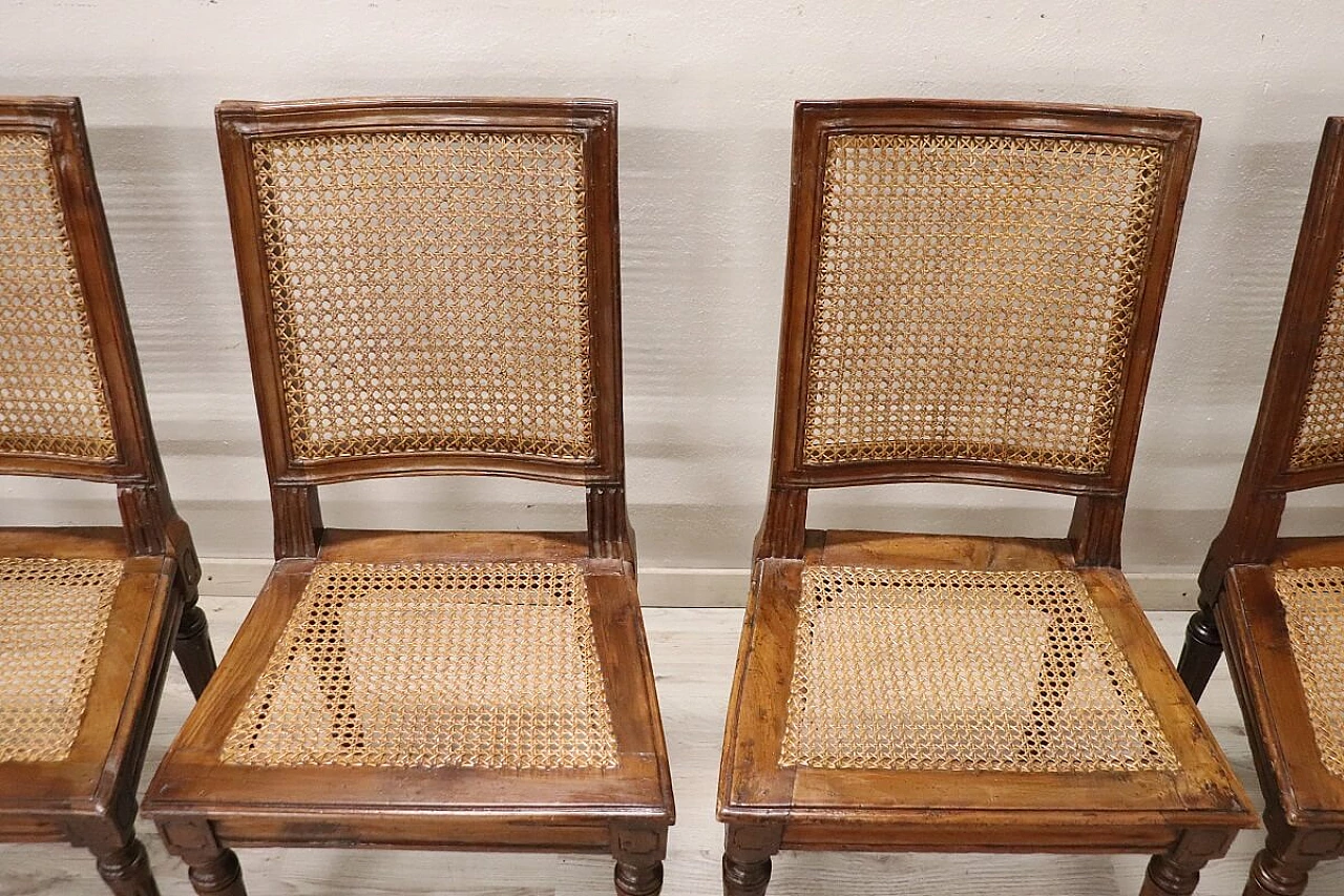 6 Vienna walnut and straw chairs, 18th century 5