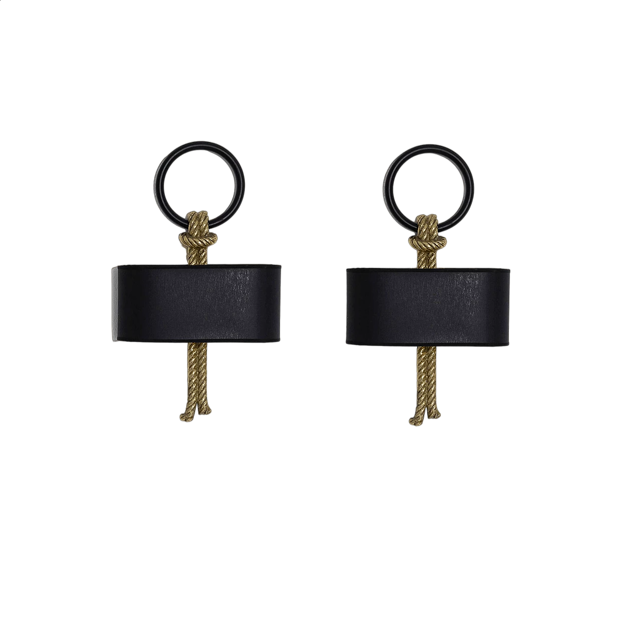 Pair of brass and fabric wall lights by Banci for Gucci, 1970s 13