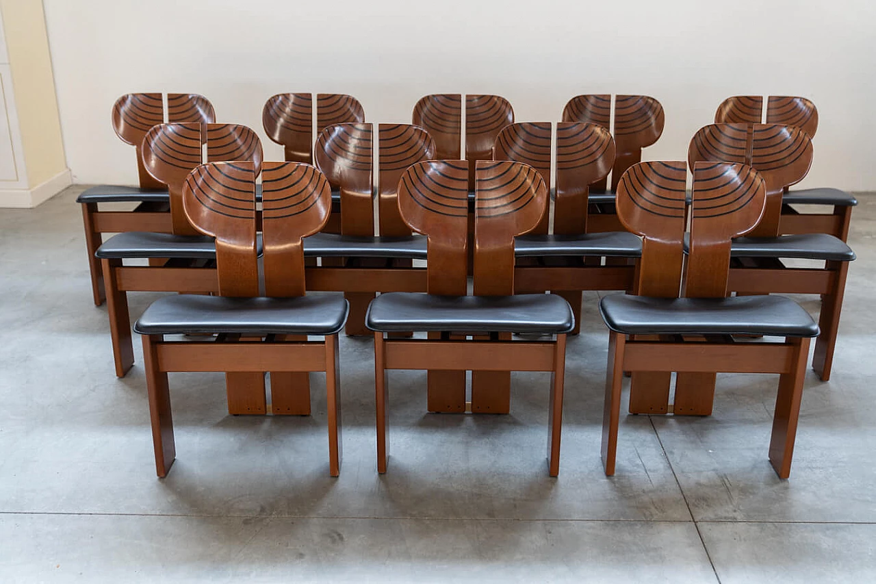 12 Africa Chairs by Afra & Tobia Scarpa for Maxalto, 1980s 6