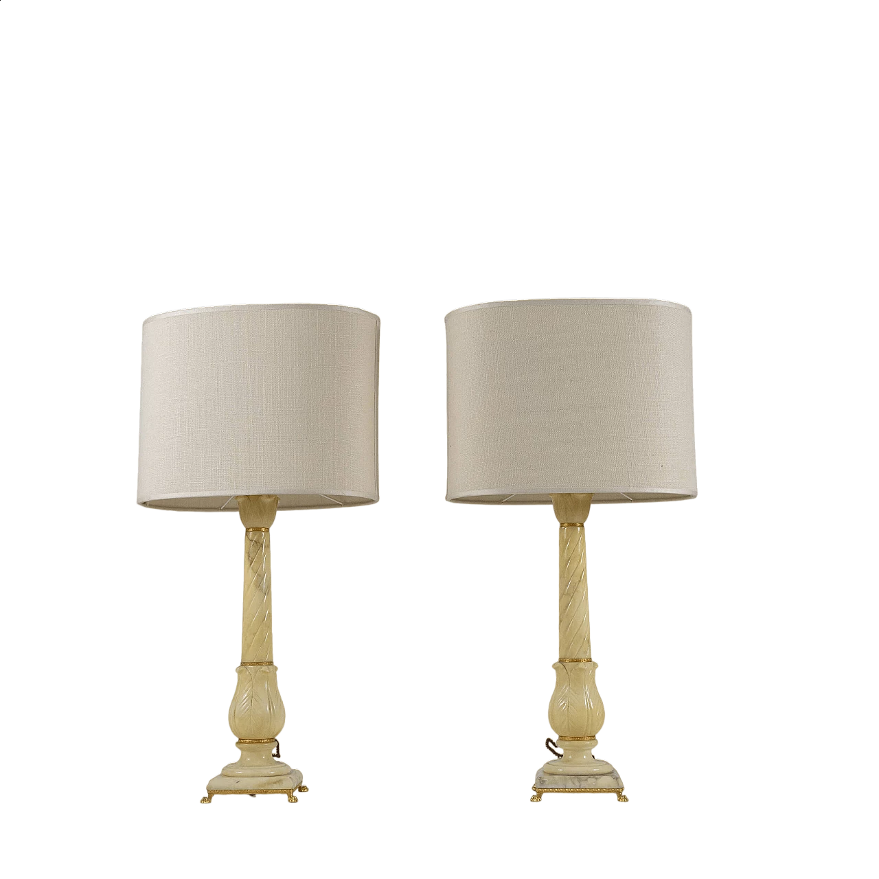 Pair of Volterra alabaster table lamps, 1970s 13