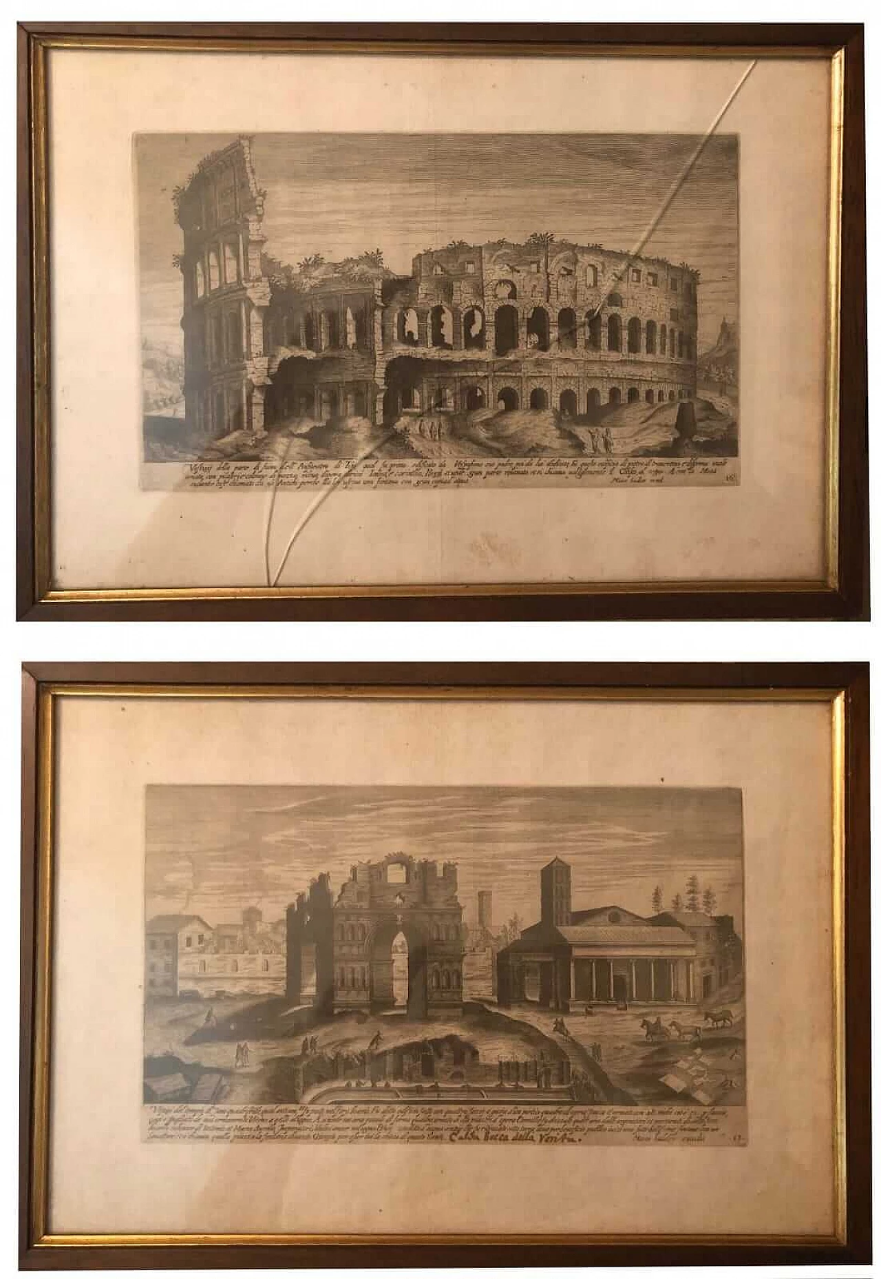 Marco Sadler, Bocca della Verità - Colosseo, coppia di stampe, '800 14