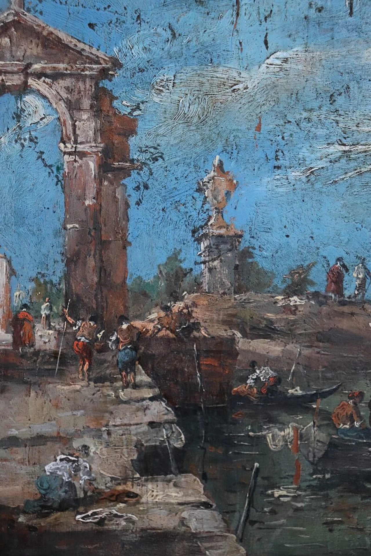 Paesaggio veneziano, olio su tavola di abete, inizio '800 5