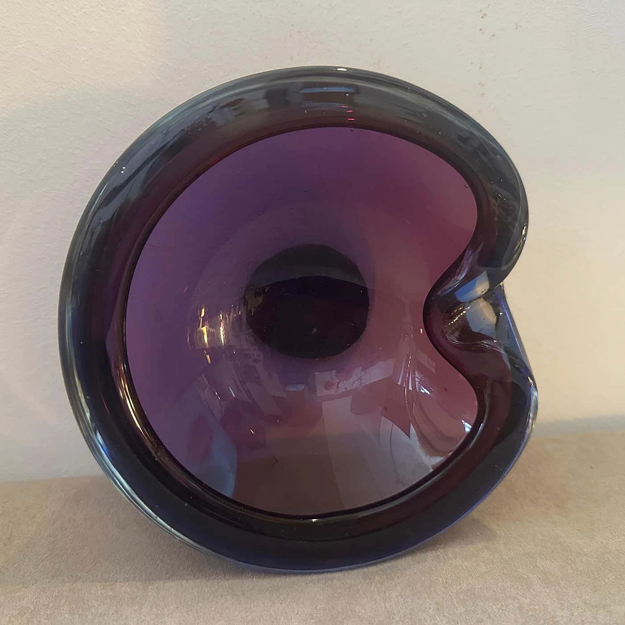 Blue and violet Murano glass bowl by Seguso, 1970s 2