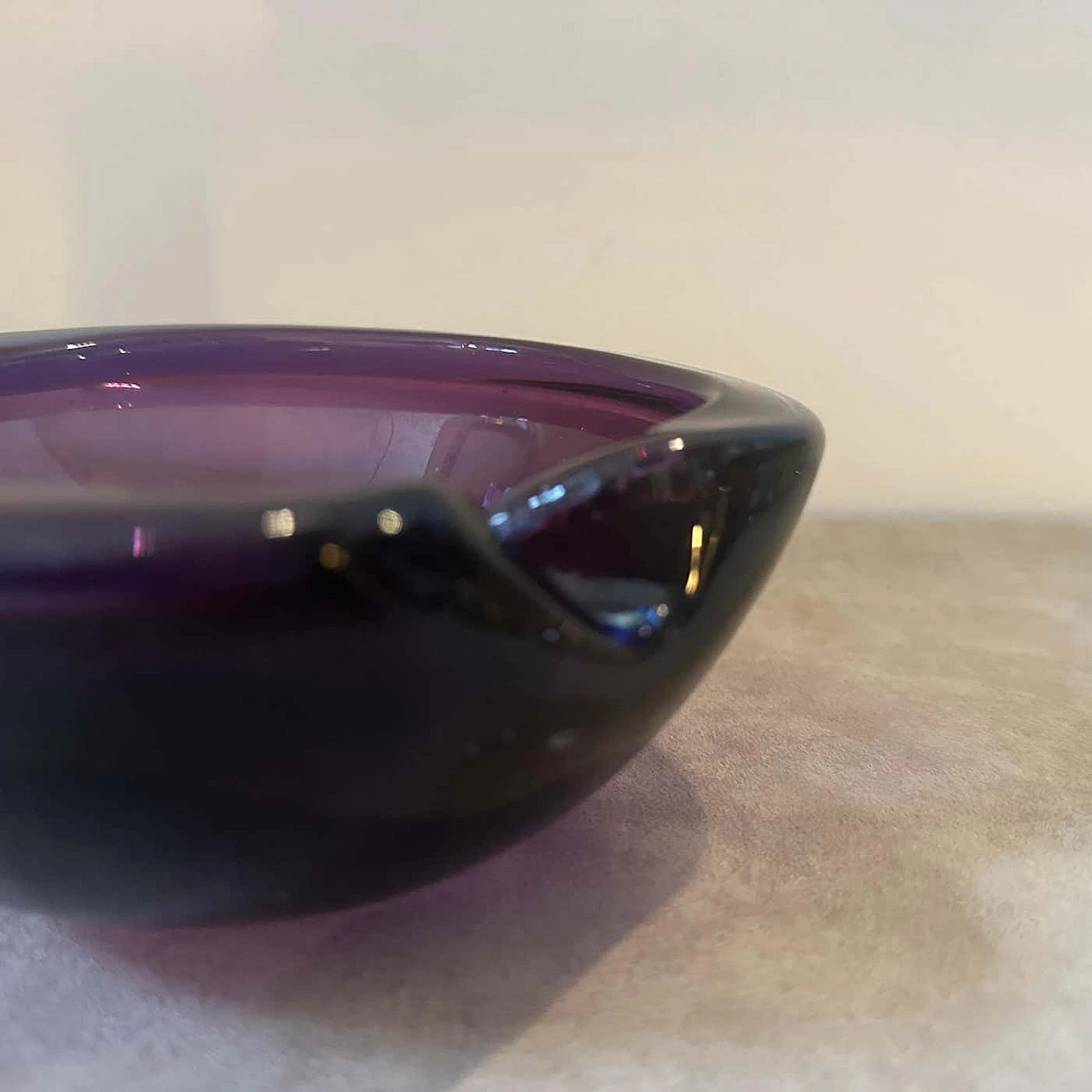Blue and violet Murano glass bowl by Seguso, 1970s 3