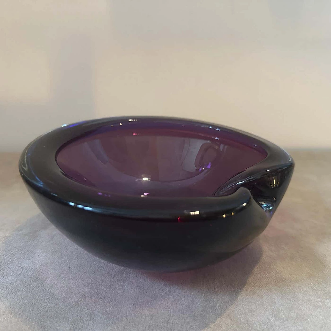 Blue and violet Murano glass bowl by Seguso, 1970s 5