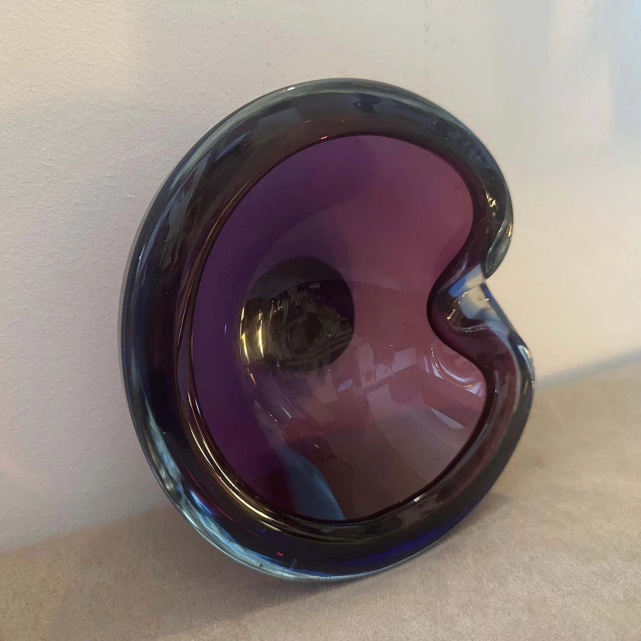 Blue and violet Murano glass bowl by Seguso, 1970s 7