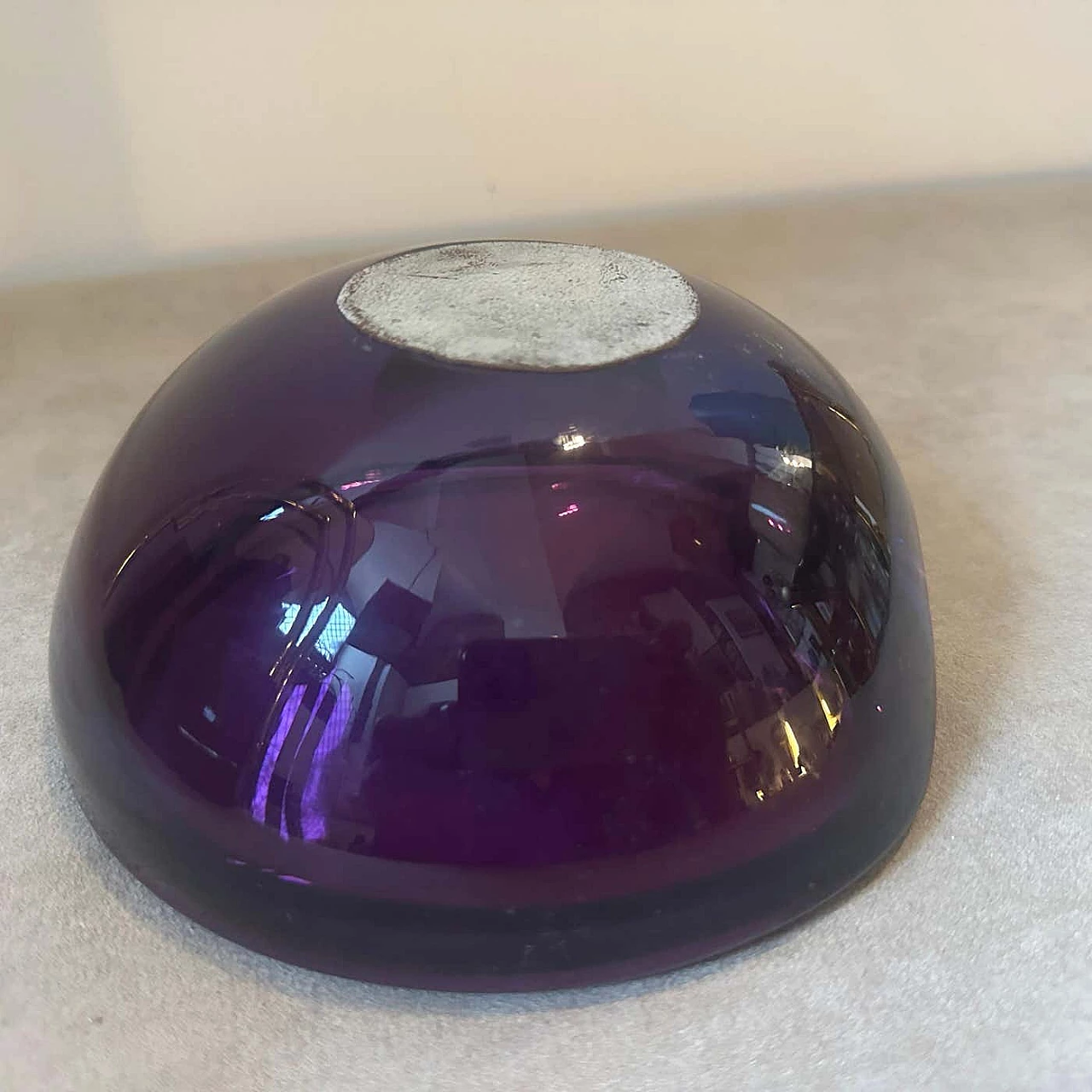 Blue and violet Murano glass bowl by Seguso, 1970s 8