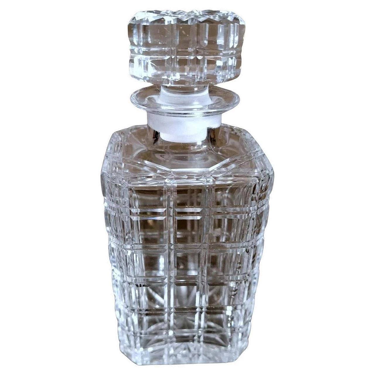Whisky bottle in ground Florentine crystal, 1990s 1