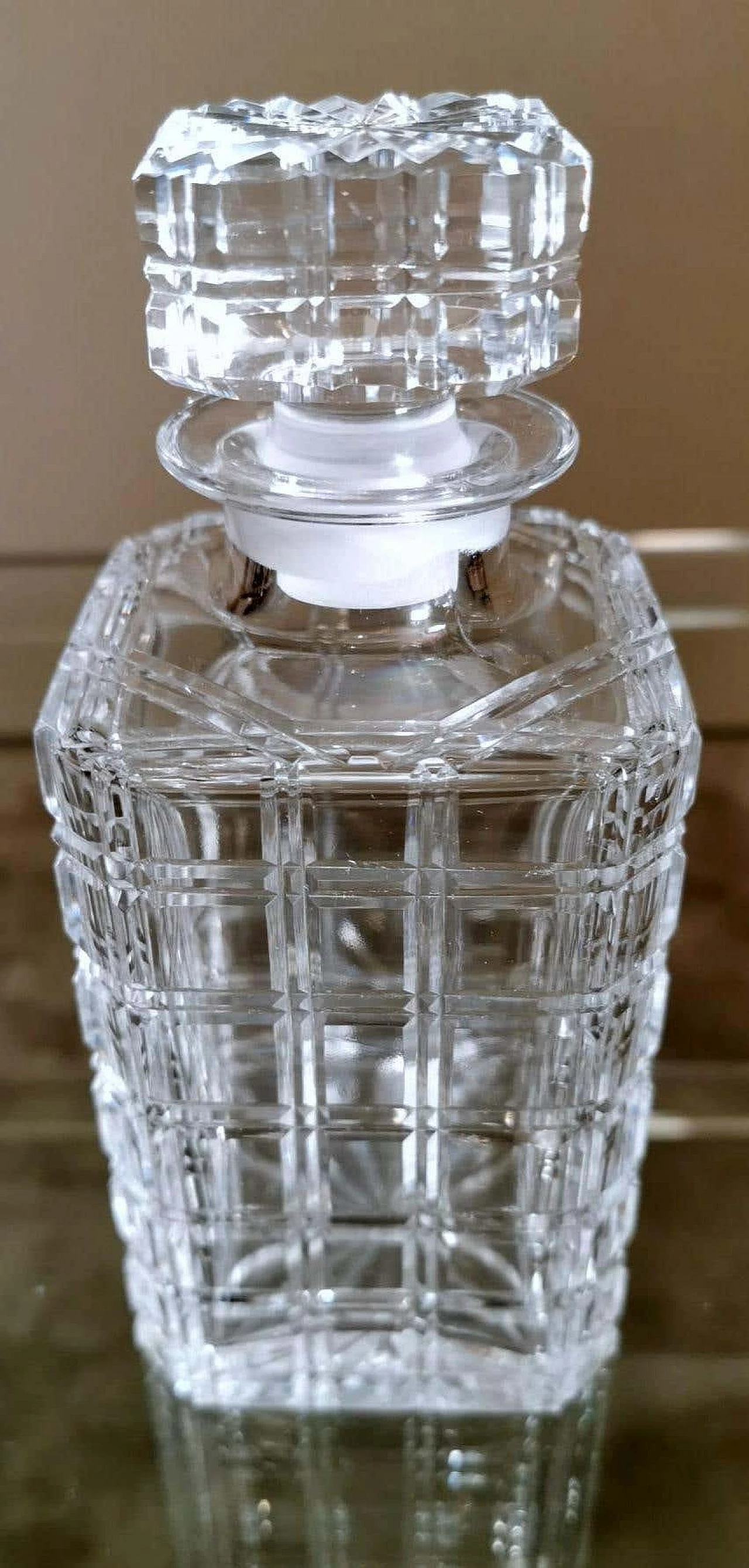 Whisky bottle in ground Florentine crystal, 1990s 6