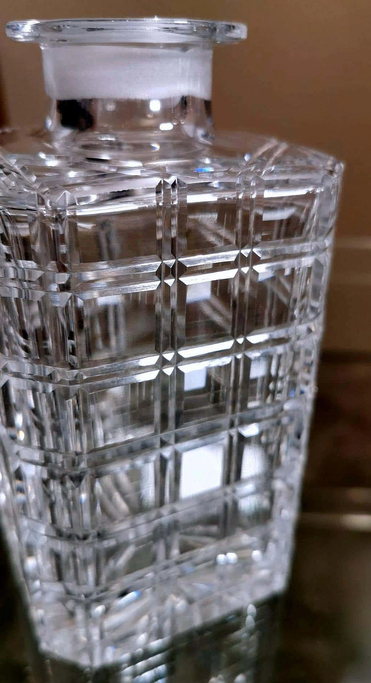 Whisky bottle in ground Florentine crystal, 1990s 14