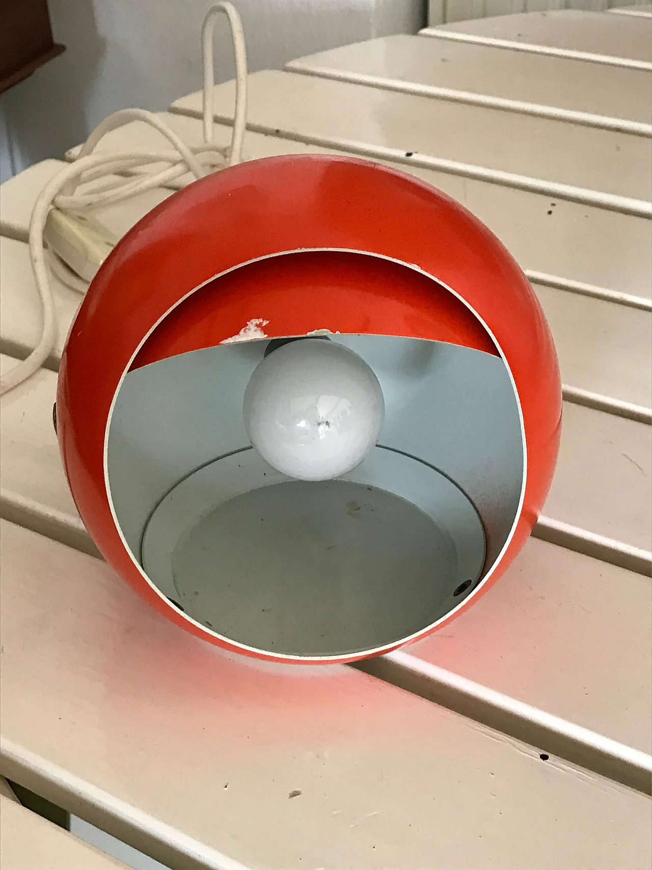 Orange metal table lamp by Stilux Milano, 1970s 1