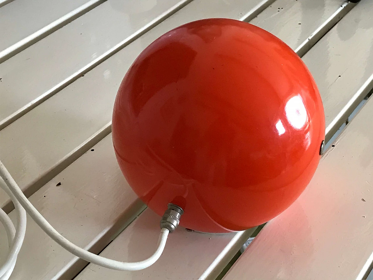 Orange metal table lamp by Stilux Milano, 1970s 3