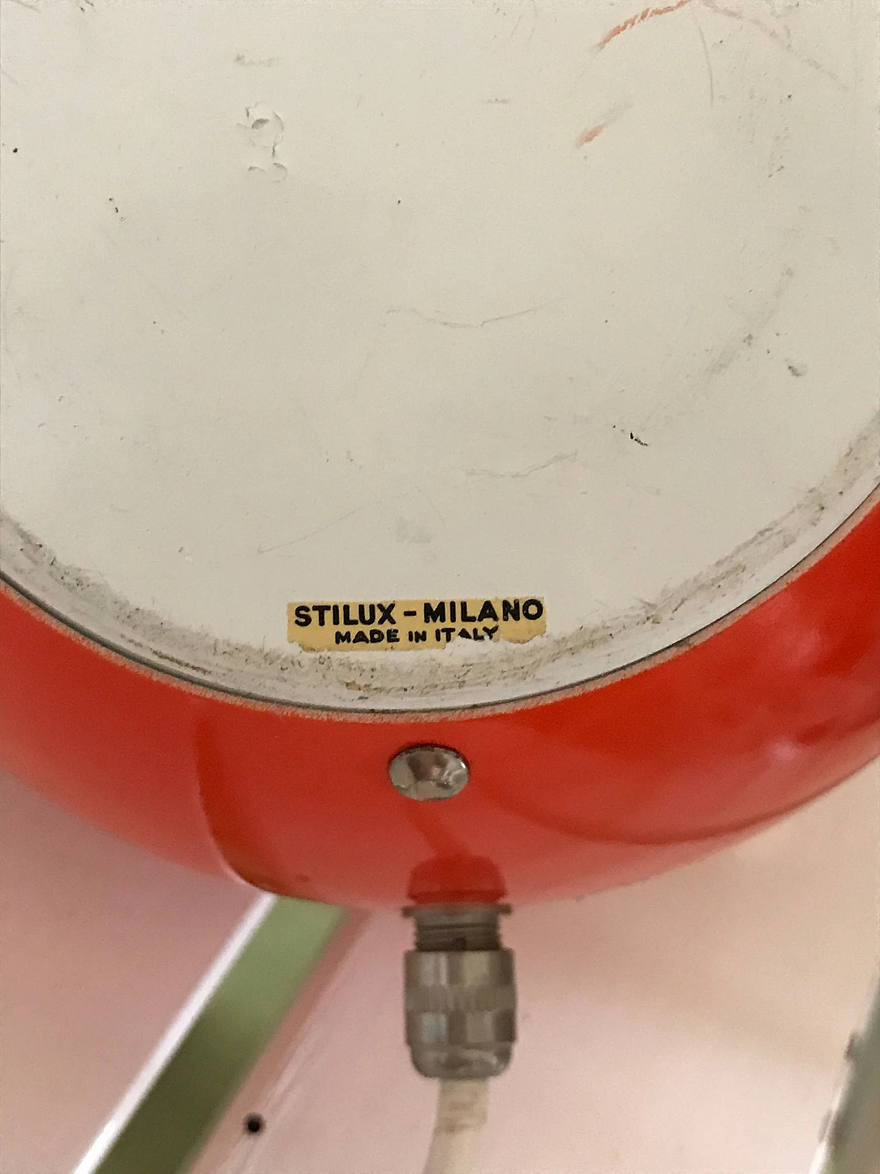 Lampada da tavolo in metallo arancione di Stilux Milano, anni '70 5