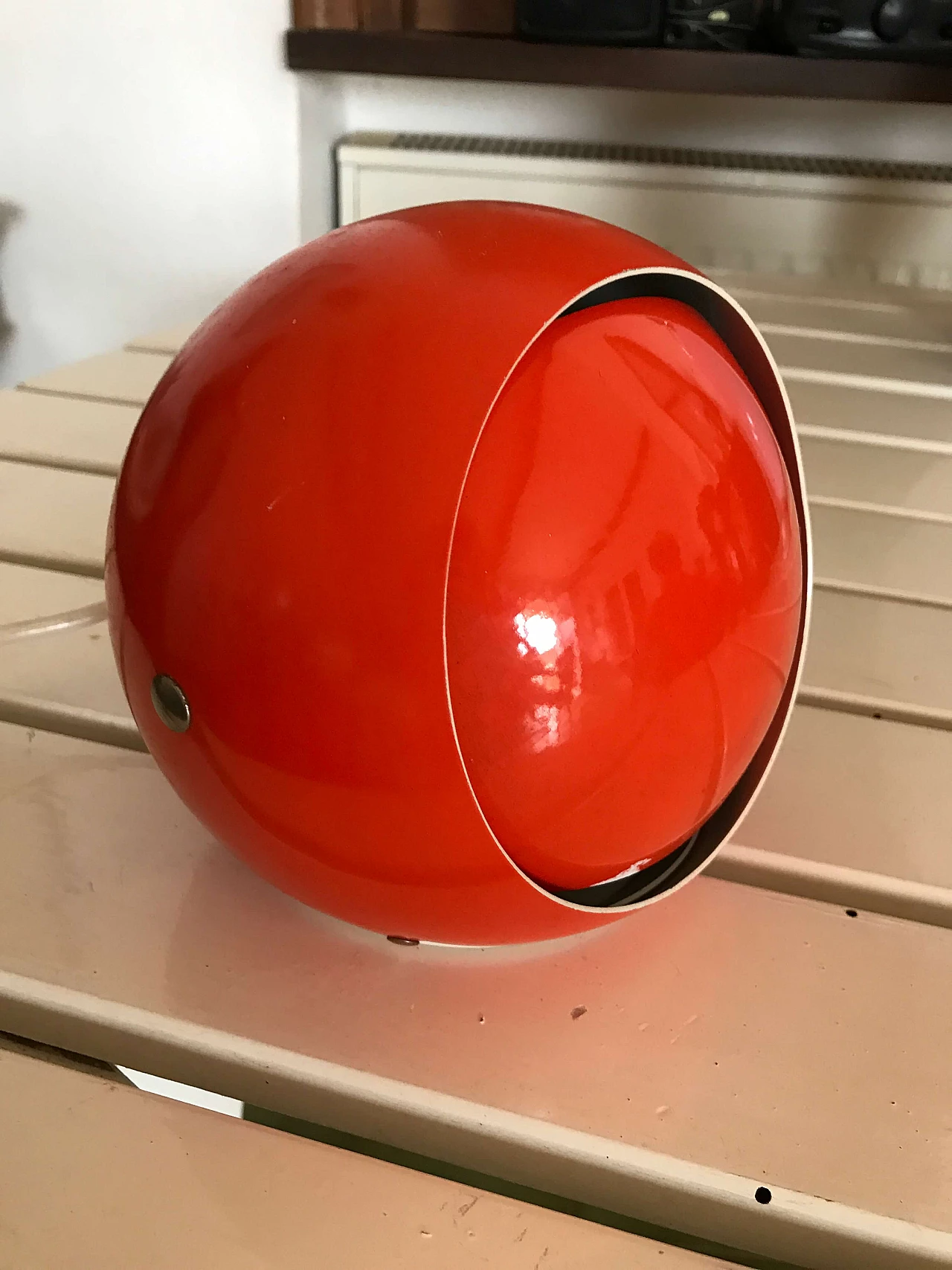 Orange metal table lamp by Stilux Milano, 1970s 6