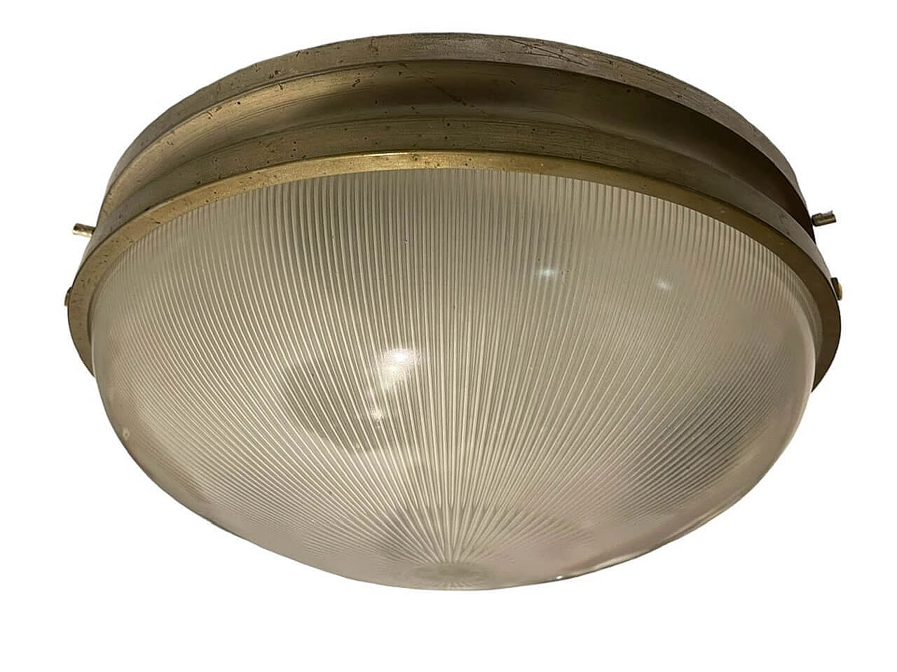 Brass and glass ceiling lamp by Sergio Mazza for Artemide, 1960s 1